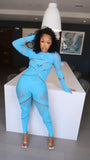 City Girl Jumpsuit (Black & Blue)